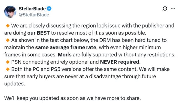Разработчики Stellar Blade пытаются отменить региональную блокировку Sony